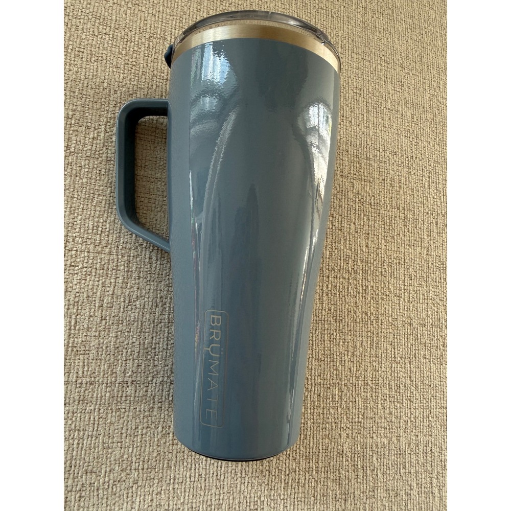 BruMate Toddy XL 32oz Insulated Travel Coffee Mug Tumbler Handle Denim Blue NWOT
